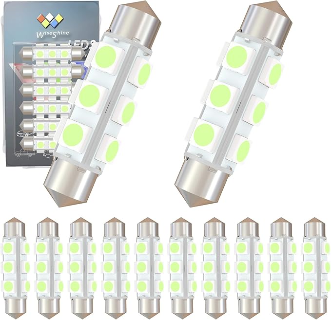 42mm DC 12V 578 LED Bulb 569,561 562 212-2 6429 LED Car Bulb Ice Blue for RV Automotive Interior Dome Glove box Trunk Lights Non Polarity(Pack 12)