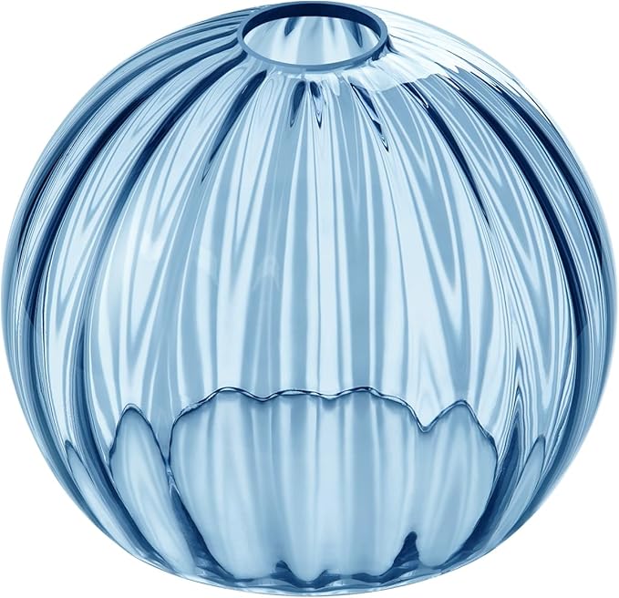 Clear Glass Shade,Replacement Globe & Cover for Lighting Fixture, 8" Diameter, Replacement with 1.65 Inch Fitter for Wall Lamps Chandeliers or Ceiling Light (1, 8Inch - Blue Glass)
