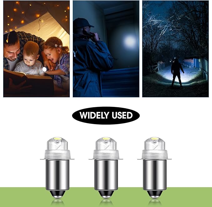 Honoson 3 Pieces Flashlight Bulb 55-Lumen 4.5 Volt LED Krypton Replacement Bulb Flashlight Bulbs for Torch with 10 Year Lifespan, 41-1644 Krypton Bayonet Base LED