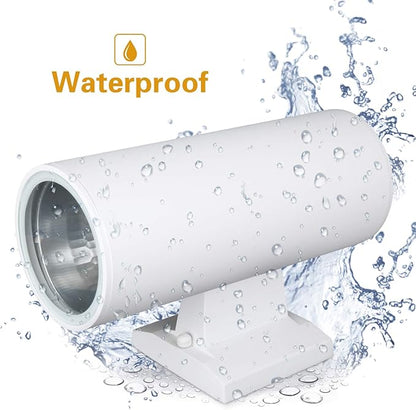 Outdoor Wall Light, Exterior Lighting - ETL Listed, Die-Casting Aluminum Waterproof Wall Mount Cylinder Design - Up Down Light Fixture for Porch, Backyard and Patio (White)