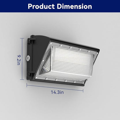 LED Wall Pack Light 120W, 18000LM 5000K Daylight, Outdoor Lighting with Dusk-to-Dawn Photocell, LED Wall Pack for Parking Lot, Warehouse, Yard, ETL Listed (120W - 2PACK)