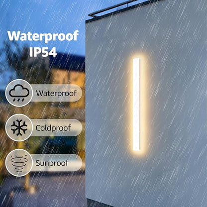 2 Pack 31.5inch Long Outdoor White Wall Lights 24W 3000K Modern Porch Lights Acrylic Waterproof IP65 Exterior Wall Light Fixtures for House Patio Porch Courtyard (White)