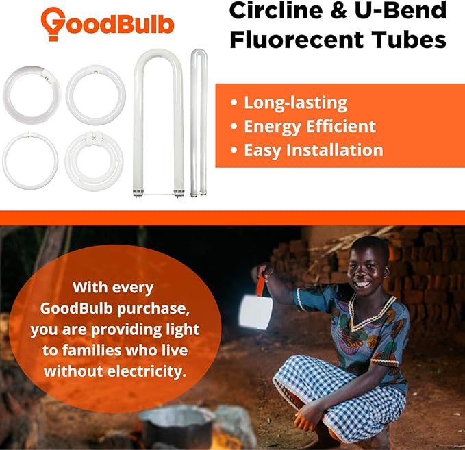 GoodBulb 40-Watt 16 Inch T9 Fluorescent Circline Light Bulb 4100K Cool White Light Color G10q Base High Output 2533 Lumens 10000 Life Hours 80 CRI Pack of 12 Bulbs