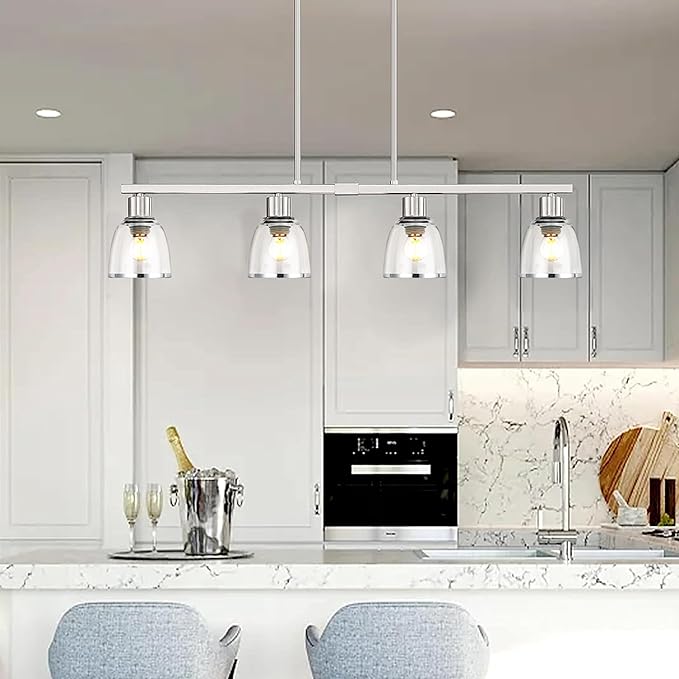 6 Pack Ceiling Fans Glass Shade Covers, Clear Glass Shade Replacements Globes Lampshades with Round Silver Border, Screw-Fixed Lamp shade for Light Fixtures Chandelier Sconces Vanity Lights
