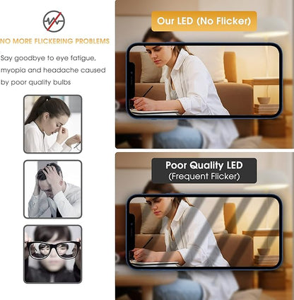 Briignite 3 Way LED Light Bulbs 50 100 150W Equivalent, 3 Way Light Bulbs, Three Way A21 E26 Medium Base, Soft White 3000K, 800lm-1400lm-2000lm, 2 Pack