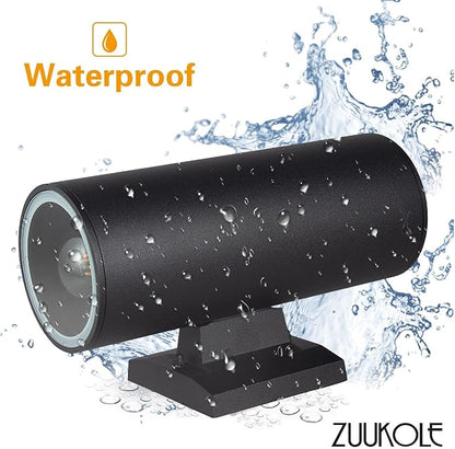 Outdoor Wall Light, Exterior Lighting - ETL Listed, 2 Light Bulbs Included, Aluminum Waterproof Wall Mount Cylinder Design - Up Down Light Fixture for Porch, Backyard and Patio