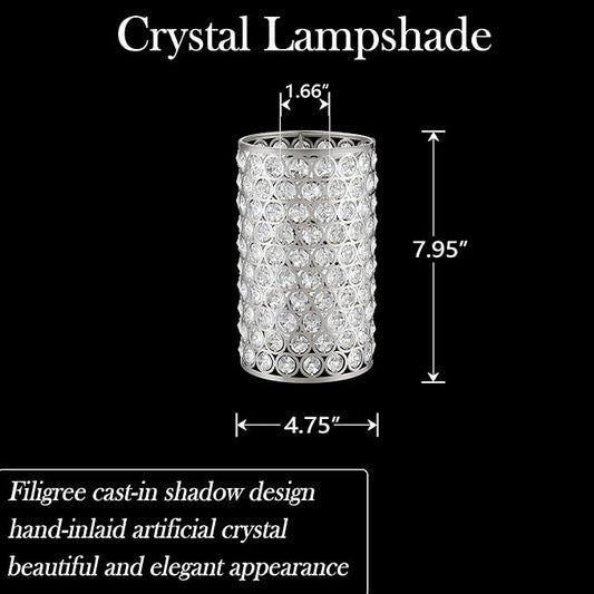 Doraimi Lighting 2 Pack Polyhedral Crystal Metal Pendant Ceiling Chandelier Wall Sconce Lamp Replacement Covers Shade Fixture Brushed Nickel Finish,1.66" Fitter Size,7.9" high*4.8" Diameter
