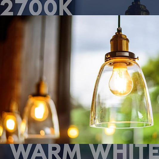 LUXRITE Vintage A19 LED Light Bulbs 60W Equivalent, 2700K Warm White Dimmable, 800 Lumens, Standard LED Edison Bulb 8W, UL Listed, E26 Base (6 Pack)