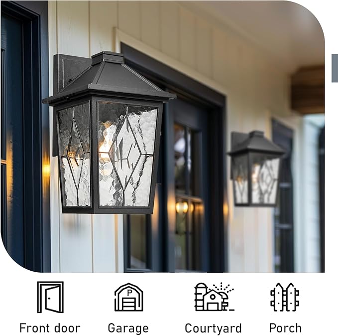 Outdoor Wall Lights Aluminum Outside Porch Lights for House with E26 Socket Waterproof Garage Lights
