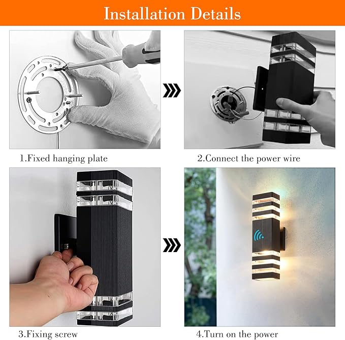 Modern Outdoor Wall Lights Exterior, Dusk to Dawn Outdoor Lighting, Exterior Light Fixture Warm White 14W IP65 3000K 1200LM Aluminum Porch Lights for House Garage Patio,2 Pack