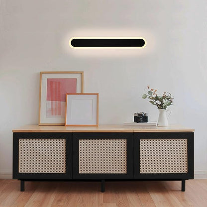 BONLICHT 1 Pack Outdoor Long Wall Lights 32in Dimmable 5CCT Modern Led Wall Lighting Black Wall Mount Linear Exterior Lights Ip65 Waterproof Exterior Sconces Wall Lamp for Front Door Garage Bathroom