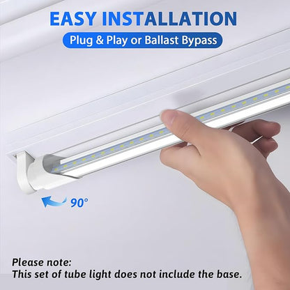 CNSUNWAY T8 LED Bulbs 4 Foot, Hybrid Type A+B Light Tube, 18W 2400LM 6000K, Plug & Play or Ballast Bypass, Single-Ended or Double-Ended, T8 T10 T12 Fluorescent Light Bulbs Replacement, ETL (25 Pack)