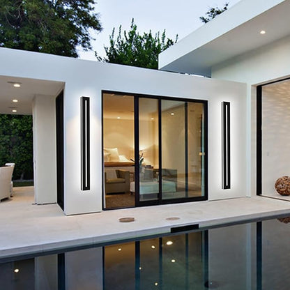 Outdoor Wall Light Exterior Wall Sconce 2 Pack Long LED Linear Exterior Light Wall Mount 60 Inch 5CCT Dimmable LED IP65 Waterproof Outdoor Wall Lamp Modern Porch Patio Entrance House Lighting