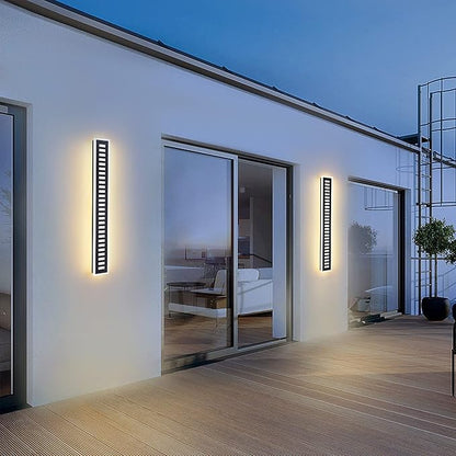 Outdoor Wall Light LED 42W 30000K 35.4in Long - Black Metal Waterproof Modern Exterior Lighting Fixture,Frosted Acrylic Porch Sconce,for Patio,Garage,Courtyard