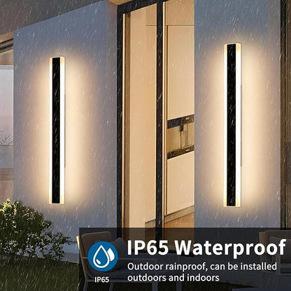 2 Pack Long Outdoor Wall Lights, 47.2inch Modern Wall Sconce, 3000K Warm White, IP65 Waterproof, White Acrylic, 42W Minimalist Exterior Light Fixture for Garage, Patio, Porch, Garden