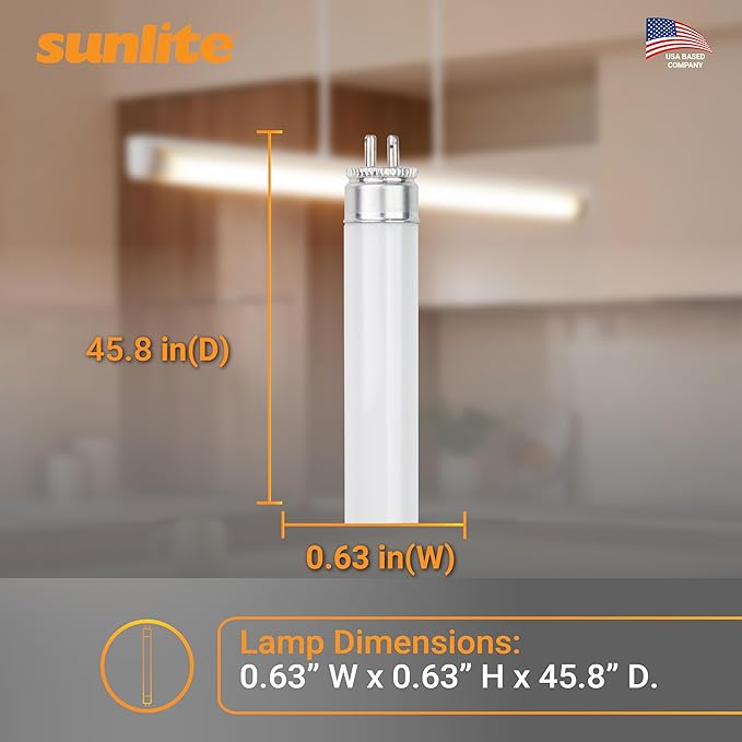 Sunlite 30335 F28T5/835 4 Foot T5 Linear Fluorescent Lamp, 28 Watts, 2500 Lumens, 3500K Neutral White, Miniature G5 Bi-Pin Base, ROHS Compliant, High Performance Straight Tube, 40 Pack