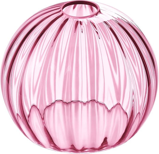 Clear Glass Shade,Replacement Globe & Cover for Lighting Fixture, 8" Diameter, Replacement with 1.65 Inch Fitter for Wall Lamps Chandeliers or Ceiling Light (1, 8Inch - Pink Glass)