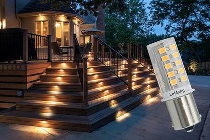 12V BA15S Led Bulbs,1156 1141 2700K Warm White,DC Bayonet Single Contact Base,AC10-18V DC10-30volt for Landscape RV Camper Interior Marine Boat Trailer Lights, 6 Pack