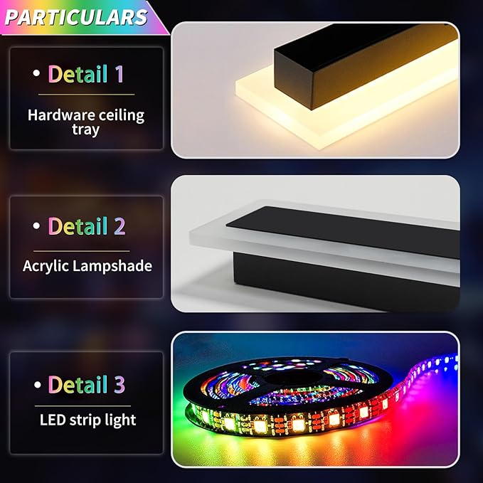 39inch Modern Long Wall lights Outdoor, 10 Colour Variations Dimmable Wall Mount Lights Fixtures, IP65 Waterproof 3000K-6000K Multicolor LED Exterior Wall Sconce for House, Yard, Patio, Porch
