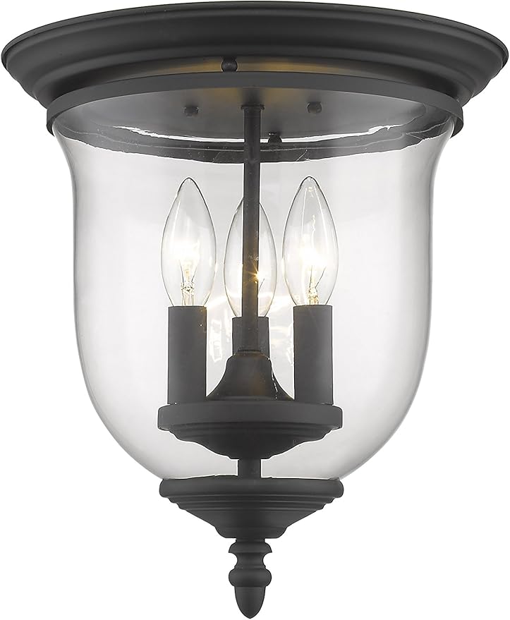 Livex Lighting 5021-04 Legacy 3-Light Ceiling Mount, Black