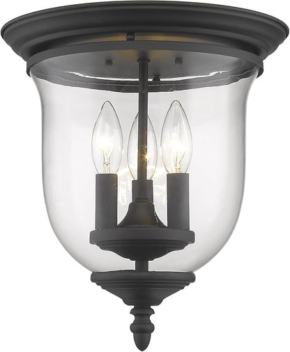 Livex Lighting 5021-04 Legacy 3-Light Ceiling Mount, Black