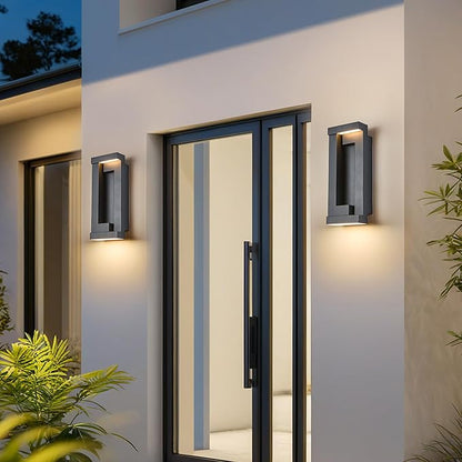 Dusk to Dawn Outdoor LED Wall Lights, Exterior Front Porch & Patio Light, Photocell Sensor Wall Sconce Lamp, IP65 Waterproof, Anti Rust Outside Lighting for House, Doorway, Garage