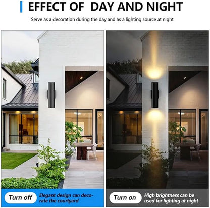 4 Pack 14inch Outdoor LED Wall Lights,Day White 4000K 1800LM Up&Down Outdoor Wall Light Aluminum Body Waterproof IP65 E26 Base led Porch Light for Wall Patio Garage Garden