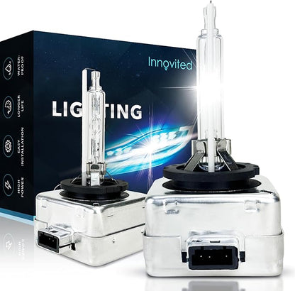 Innovited D1S HID Xenon Headlight Bulbs 6000K Cool White High Low Beam 66144 66140 85140 85415,etc Replacement Bulb - Pack of 2