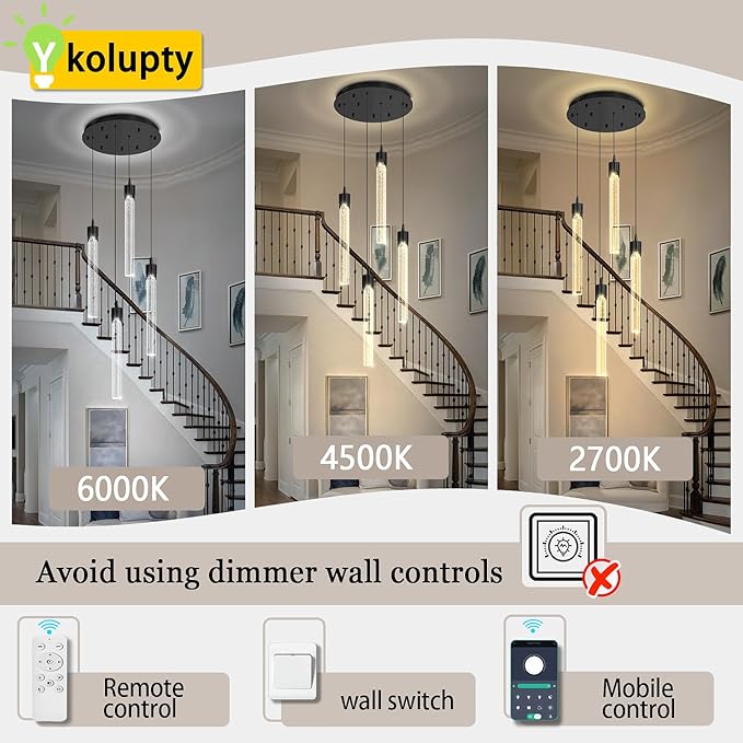Mini Chandelier Crystal Pendant Lights,Bubble Crystal Chandelier for Living Room Bedroom Modern LED Ceiling Light Dimmable 2700k-6000k