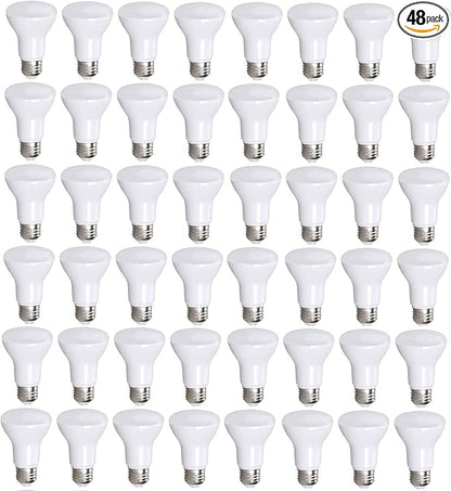 48 Pack 90 CRI BR20 LED Bulbs - 6W=50W 5000K Daylight Dimmable Flood Lights, Outdoor/Indoor Use, UL-Listed, Energy-Efficient Soft White Light Bulbs