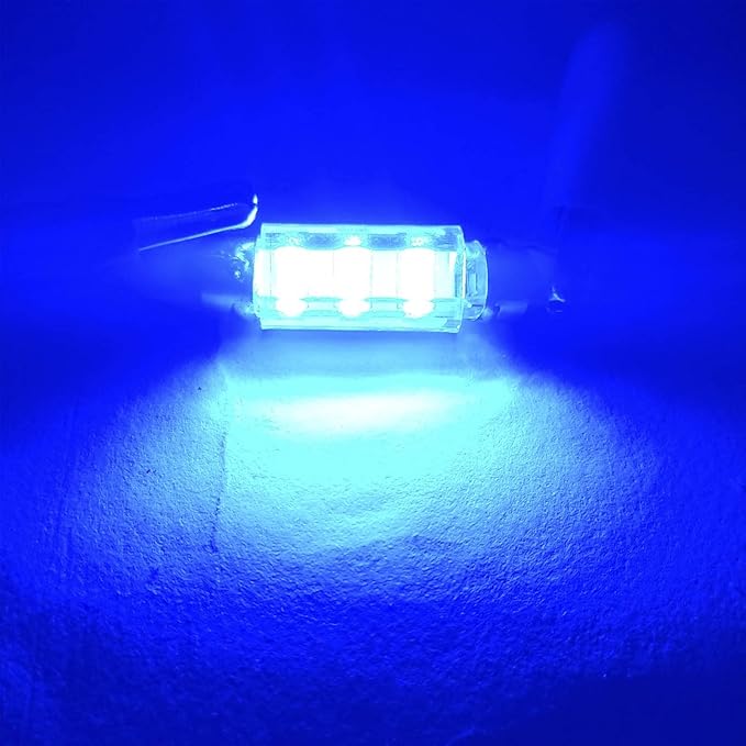 578 Festoon Dome LED Bulb,211-2 Festoon LED Bulb Blue,212-2 LED Bulbs 43mm 44mm DC 12V for Lanscape Camper RV Car Interior Dome Trunk Lights (Pack 12)