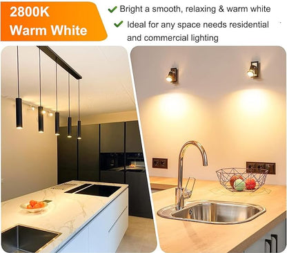 Vinaco PAR16 Bulb 120V, 6 Pack High Output Dimmable Par16 Flood 45W(39W Equivalent), 2800K Warm White, Long Lifespan Halogen Par 16 with E26 Base for Range Hood Lights, Table Light, Track Light