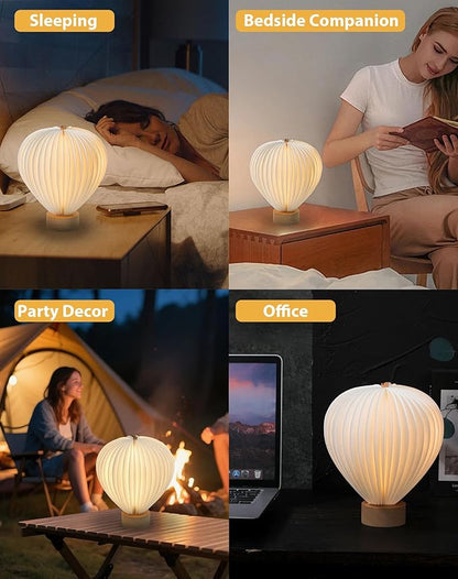 Hot Air Balloon Warm Night Light,Dimmable Touch Lamp for Bedroom,Portable Table Bedside Lamp,hot air balloon lantern decor,1200 mAh battery,Portable Camping Lamp for Outdoor,Bedroom,Party Decor