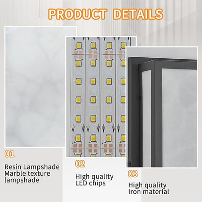 Outdoor Wall Light LED 26W, Modern Exterior Lighting Fixture with Resin Shade - 24.8in Rectangle Waterproof Porch Sconce IP65 for Garage,Front Door,Patio