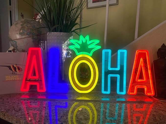 Aloha Sign LED Replica - Energy Efficient Dimmable LEDs 9" x 20"