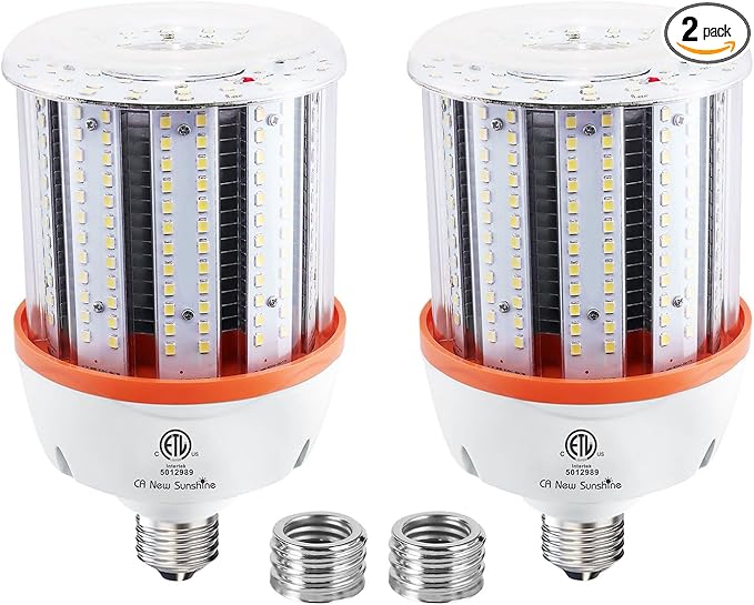 800W Equivalent Led Corn light bulbs , 12000 Lumen LED Corn Bulb 80W 5000K Daylight White Lamp,E26/E39 Medium Mogul Base,2-Pack Large Area Lights For Outdoor Indoor Warehouse Garage High Bay Lighting