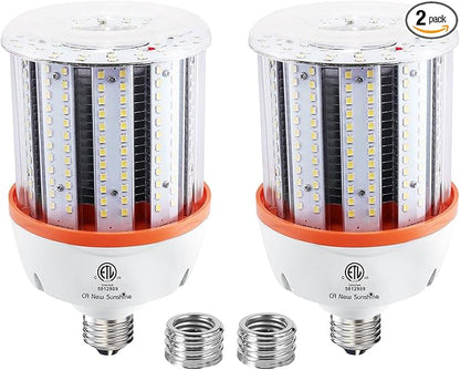 800W Equivalent Led Corn light bulbs , 12000 Lumen LED Corn Bulb 80W 5000K Daylight White Lamp,E26/E39 Medium Mogul Base,2-Pack Large Area Lights For Outdoor Indoor Warehouse Garage High Bay Lighting