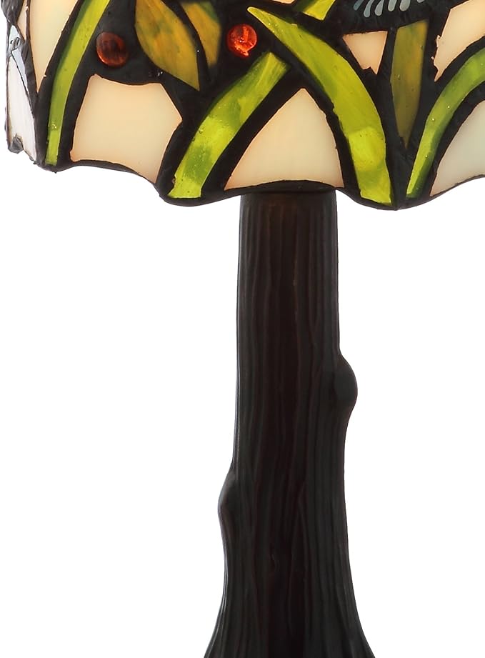 JONATHAN Y JYL8014A 12" Tiffany-Style Hummingbird Table Lamp, Traditional Bronze Accent Lamp with Handcrafted Stained Glass Shade for Bedroom Nightstand, Living Room, Desk, LED Bulb Included