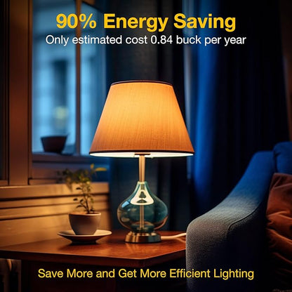dalattin A19 Vintage LED Edison Bulbs, 60W Equivalent Light Bulbs, 2700K Soft White, Clear Glass Filament Bulb, Efficient 8W, E26 Base, 800 LM, CRI80+, Non-Dimmable for Home, Farmhouse, 12 Pack