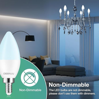 40 Pack Chandelier Light Bulbs 60 Watt Equivalent, Candelabra LED Light Bulbs, E12 LED Bulb Daylight 5000K, Type b Light Bulb 5.5W, Candelabra Base, 120V, B11 Candle Light Bulb, Non-Dimmable