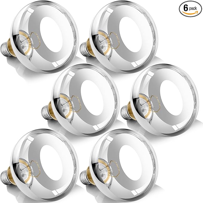 250W Heat Lamp Bulbs, 8000 Hours Rated, R40 Bathroom Shower Incandescent Light Bulb, Infrared Heating for Chickens, Reptiles, Pets, Food, E26 Base, 6 Pack