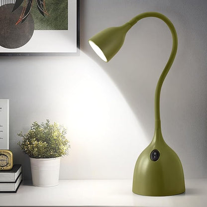 Gooseneck Desk Lamp 360° LED Flexible Reading Light Small Desk Lamps for Small Spaces Home Office Bedroom College Dorm Desk Bookshelf Nightstand Table Lamp (Green)