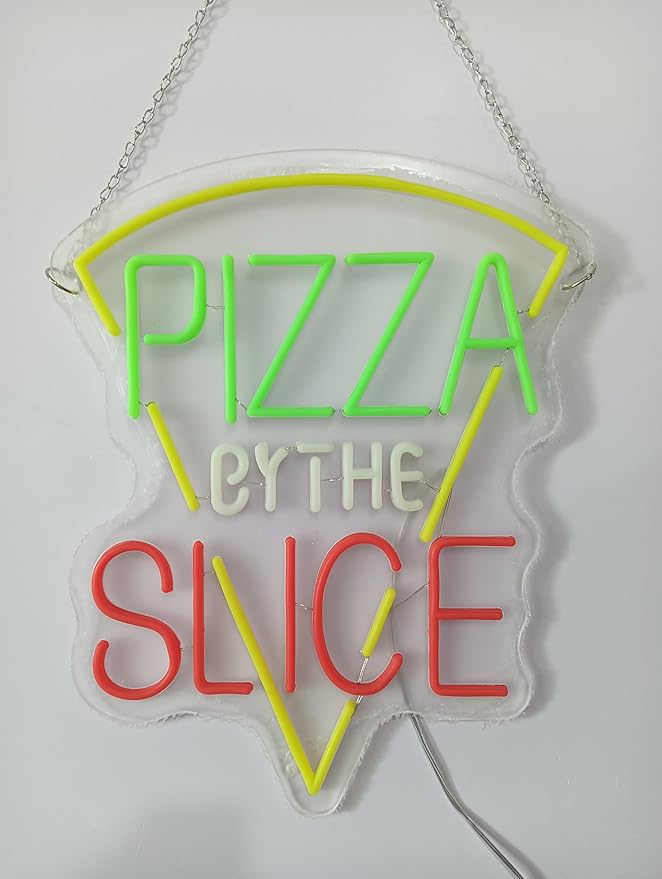 New 20"x16" Pizza by The Slice Neon Sign Beer Bar Pub Man Cave Business LED Neon Lamp Light DB350 Y