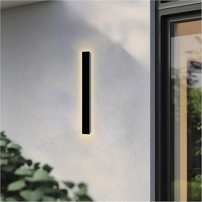 Modern Outdoor Wall Light, 24 Inch Long Outdoor Wall Sconce LED 3000K Black Exterior Sconce with Junction Box Cover IP65 Waterproof Outside Wall Lights for House Garage