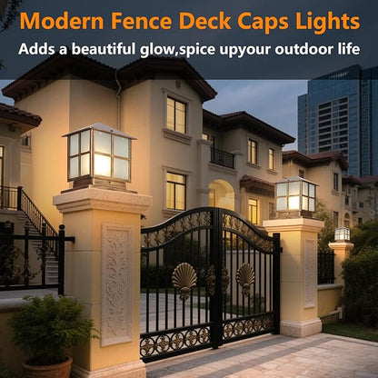 SLAWA Outdoor Post Lights Fixture, Modern Yard Entry Outdoor Column Lights with Aluminum Housing, Patio Pillar Lights Outdoor with Tempered Glass, IP65 Waterproof