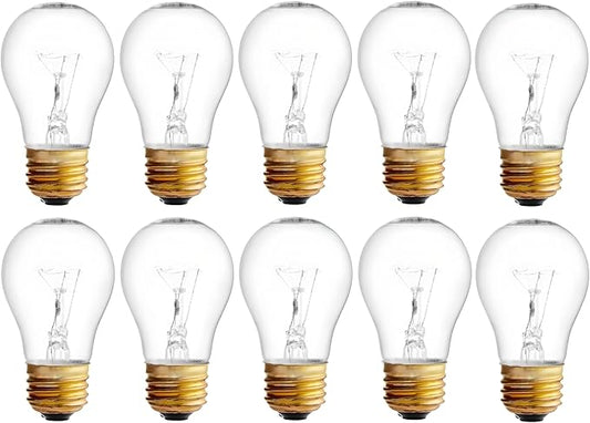 OCS Parts Hatco 02.30.265.00 Replacement Specialty Light Bulbs for Commercial Heat Warmers | 10-Pack | 40W 120V E26 PFTE Coated High Temp Shatter Resistant Specialty Consumer Lamps