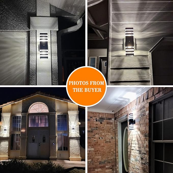 Dusk to Dawn Outdoor Light Fixture 4 Pack, 14W IP65 3000K 1100LM Warm White Outdoor Wall Lights, up and Down Lights Outdoor, Aluminum Waterproof Outside Lights for House Porch Patio