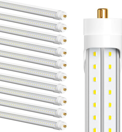 75w 8ft Led Bulbs, 9500lm 5000k 8' Led Bulb, V Shaped Clear Cover T8 Led Tube Lights 8ft, T8 Led Bulbs 8 Foot, 8' Led Replacement for T8 T10 T12 F96t12 Fluorescent Tubes