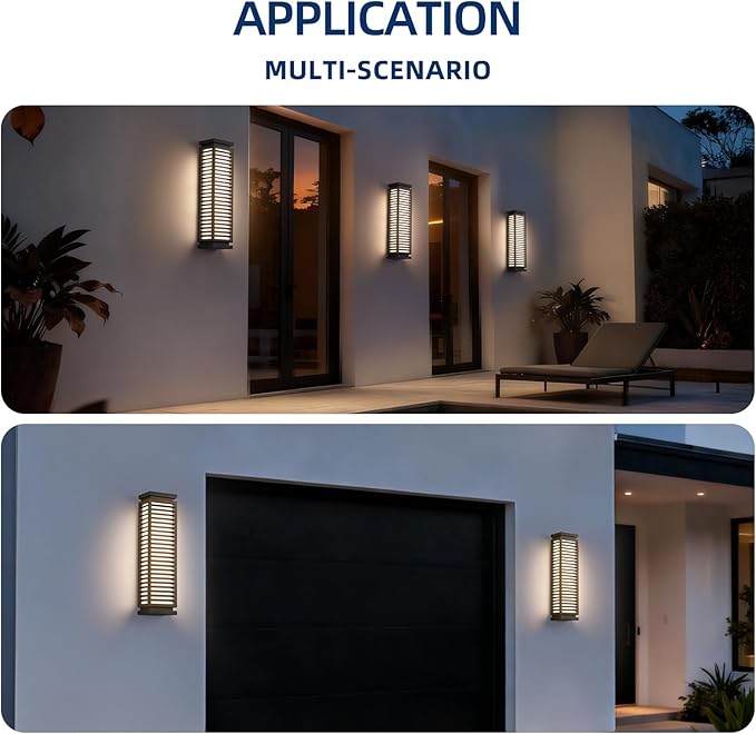 Outdoor Wall Lights for House, 23.6" Large Exterior Lighting Fixtures Waterproof, AC100–240V Modern Outdoor Wall Light, 3000K LED Front Porch Light, Garage Sconce Lights for Patio Front Door