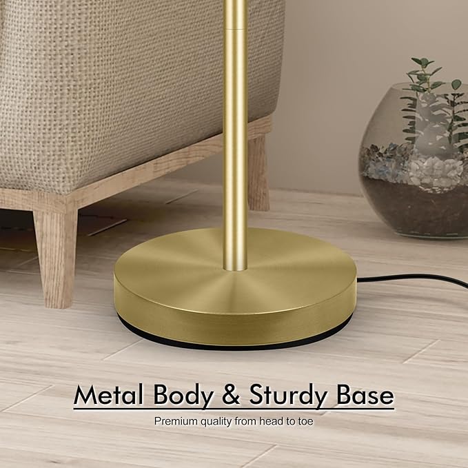 30W Torchiere Floor Lamp Gold, 3600LM Bright Stepless Dimmable Floor Lamp, 71 Inch LED Standing Lamp 3000K, Rotary Switch, I Inch Thick Pole, Tall Metal Torch Floor lamps for Living Room/Bedroom/Den